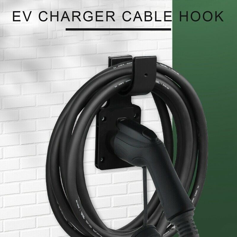 Cord Holder EV Charger Nozzle-Holster Dock and J-Hook Combination for J1772 CoA8