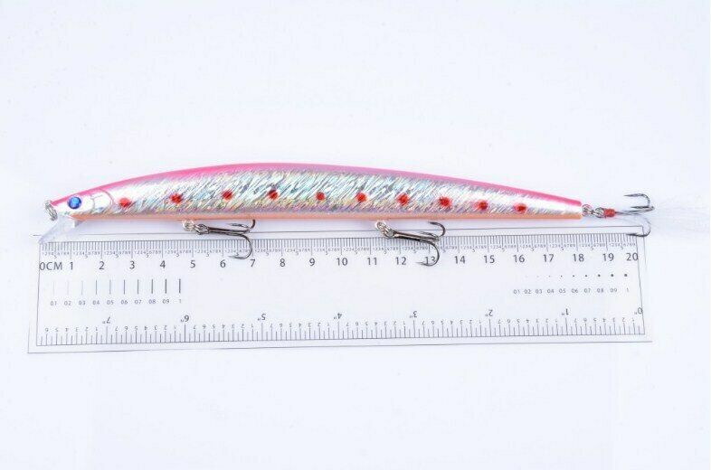 6PCS Sinking Minnow Fishing Lure 0.74oz 7.3in Artificial Bait Long Wobbler Hard