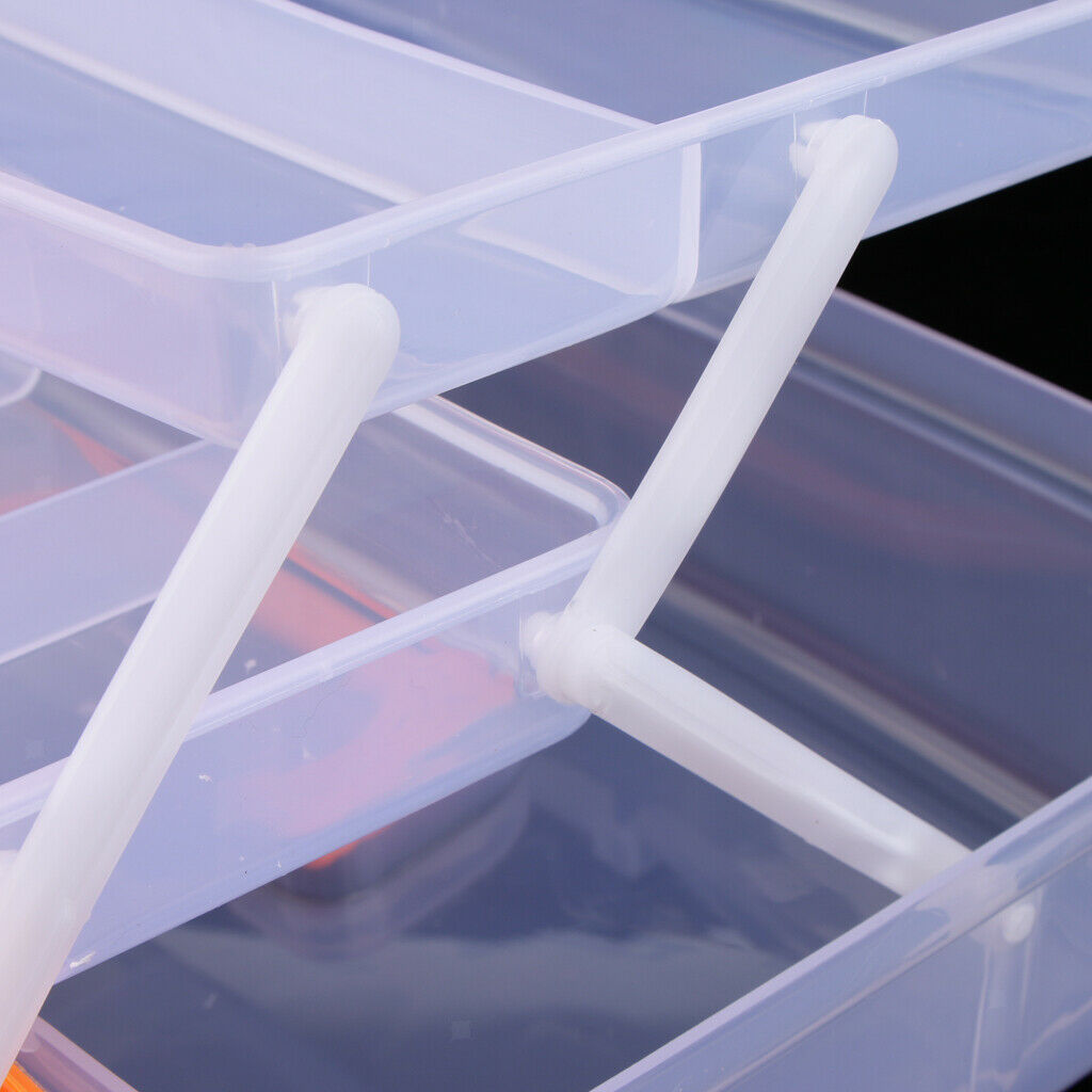 3 Tier Large Plastic Storage Box Case Nail Art Craft Makeup Organizer Orange