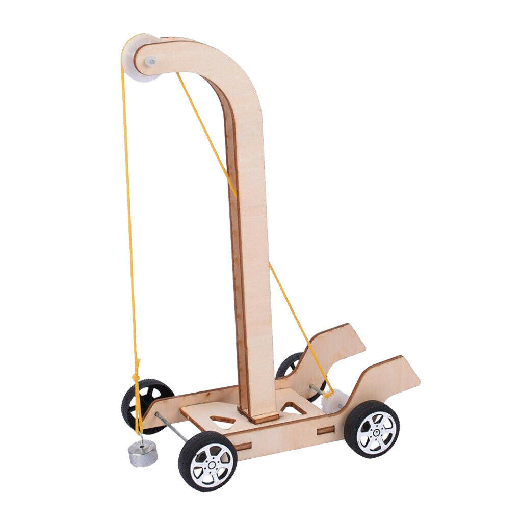 DIY Wooden Gravity Car to Assemble, Physics Eductaional Toys for Kids Science