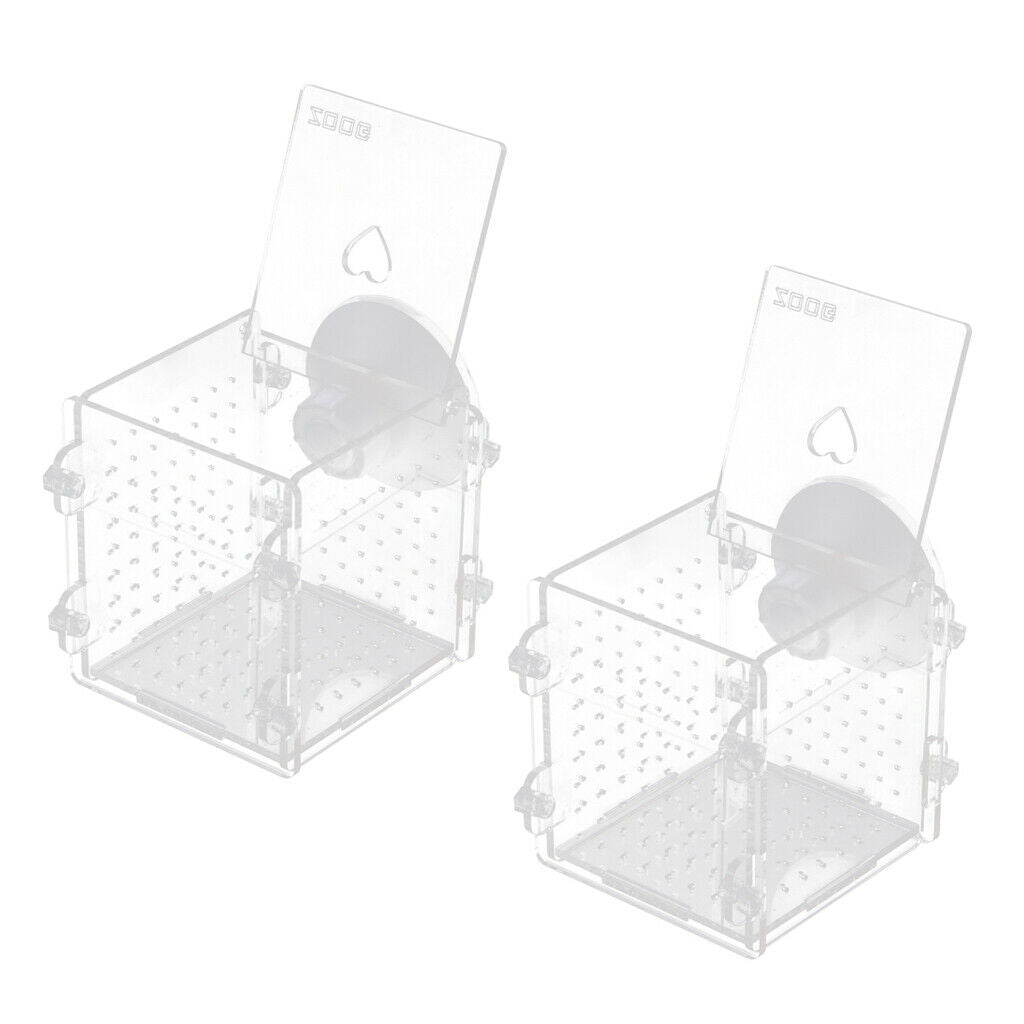 2 pcs Acrylic Aquarium Young Fish Breeding Hatchery Incubator Isolation Box
