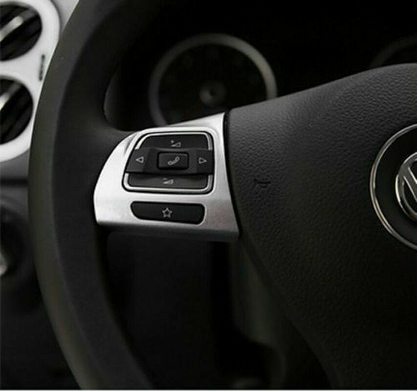 2 pcs ABS Car Steering Wheel Decorative Trim Cover Moulding For Tiguan 2010-2015