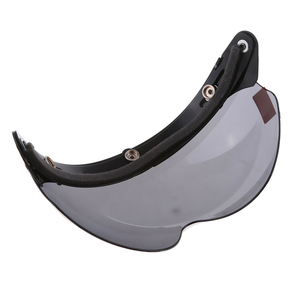2PCS Visor Flip Up Motorcycle Helmet 3/4 Face 3 Snap Clear+Grey
