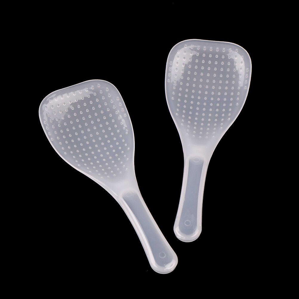 2Pcs Kitchen Non Stick Rice Paddle Hand Roll Spoons Clear Plastic Meal Spo.l8