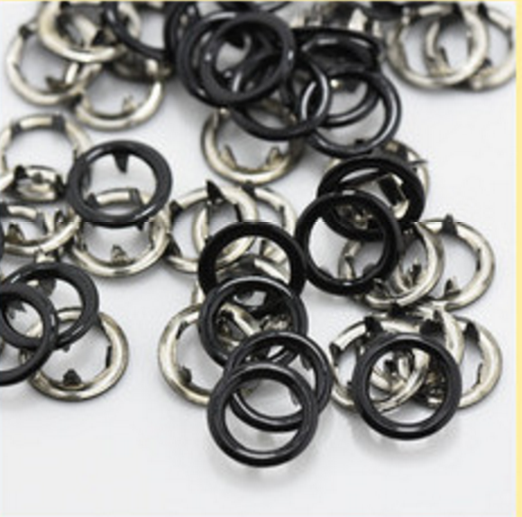 10 pcs 9.5mm  Press Studs Snap Fastener Popper Prong Ring Clothes Sewing