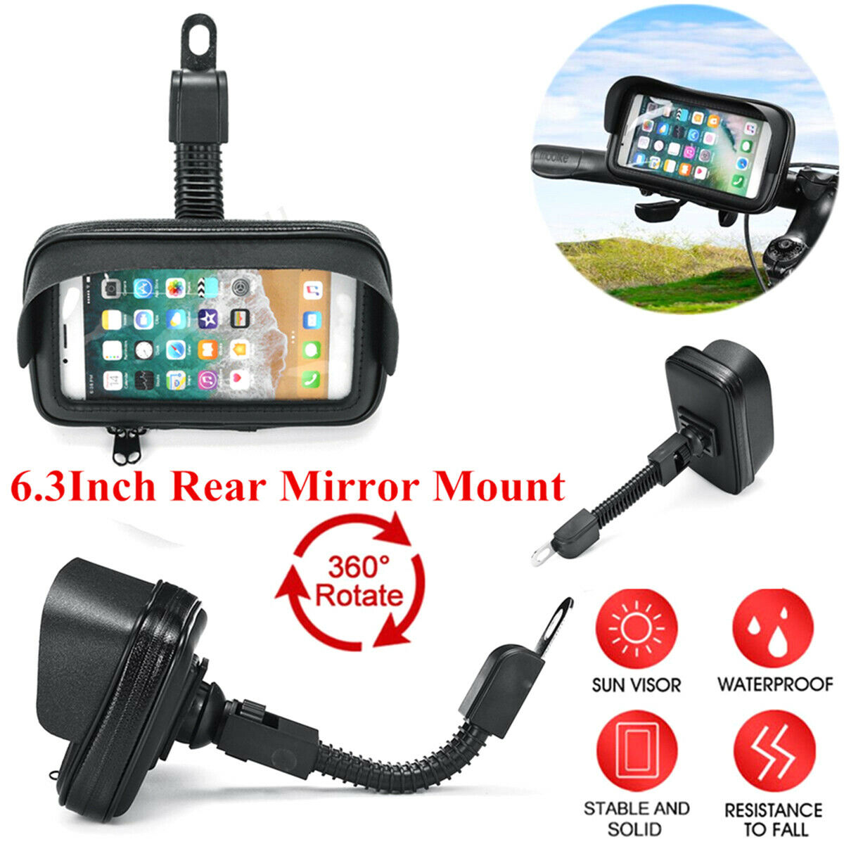Waterproof Motorcycle Rearview Mirror Installation Package Protective Sleeve