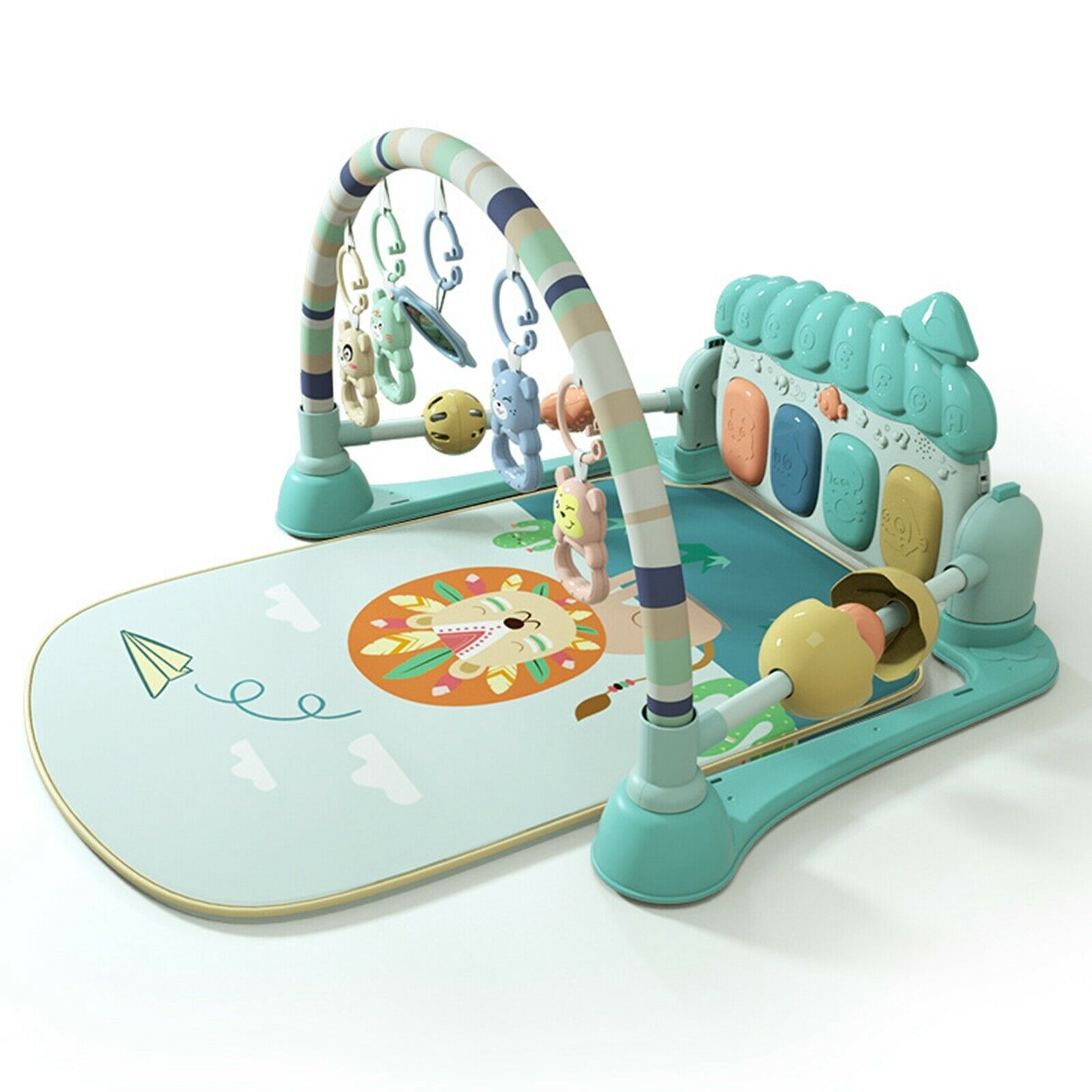 3 In 1 Baby Gym Play Mat with Piano Crawling Activity Center Fitness Carpet