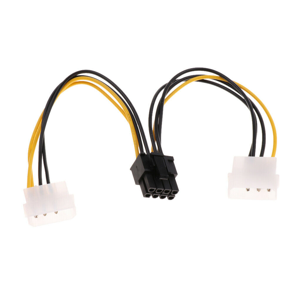 PCI-e Dual 4 Pin to 8 Pin Graphics Extention Adapter Power Cable Connector