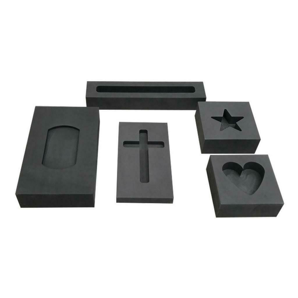 Set of 2 Graphite Ingot Mould Mold Crucible Tool for Copper Brass Zinc