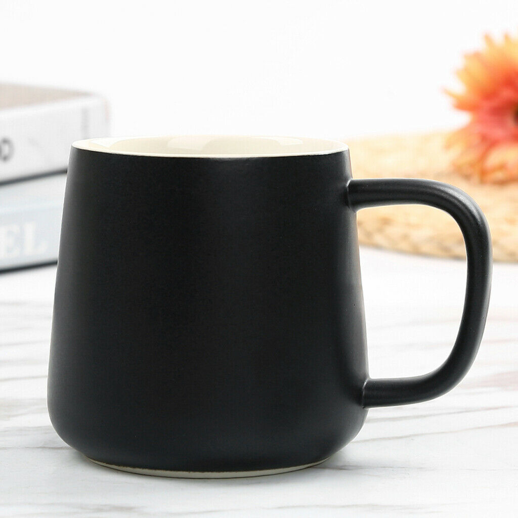 Ceramic Water Coffee Cup with Spoon Gifts for Lovers Water Coffee Cup Black