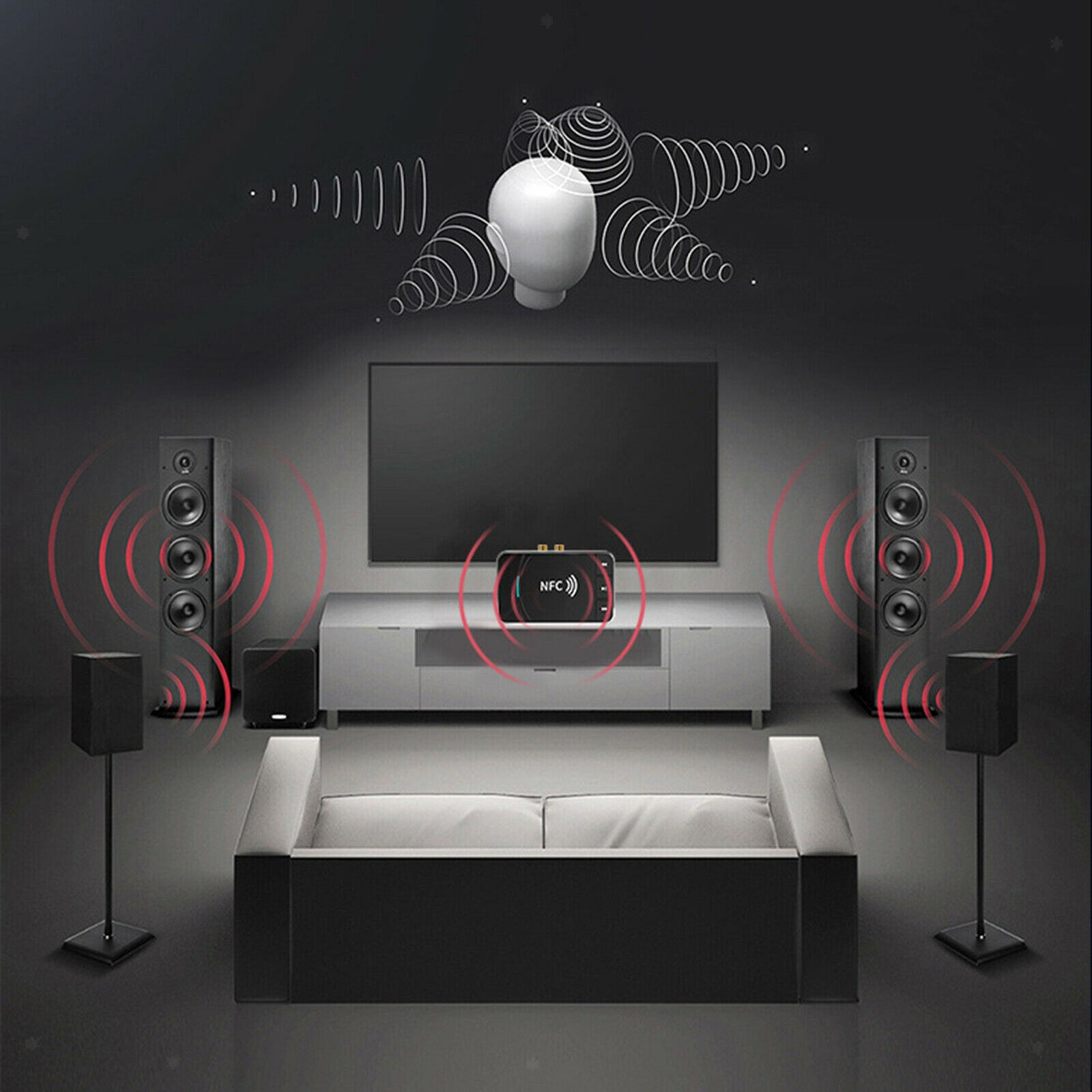 Bluetooth 5.0 Receiver Transmitter FM Stereo Adapter Home Sound System