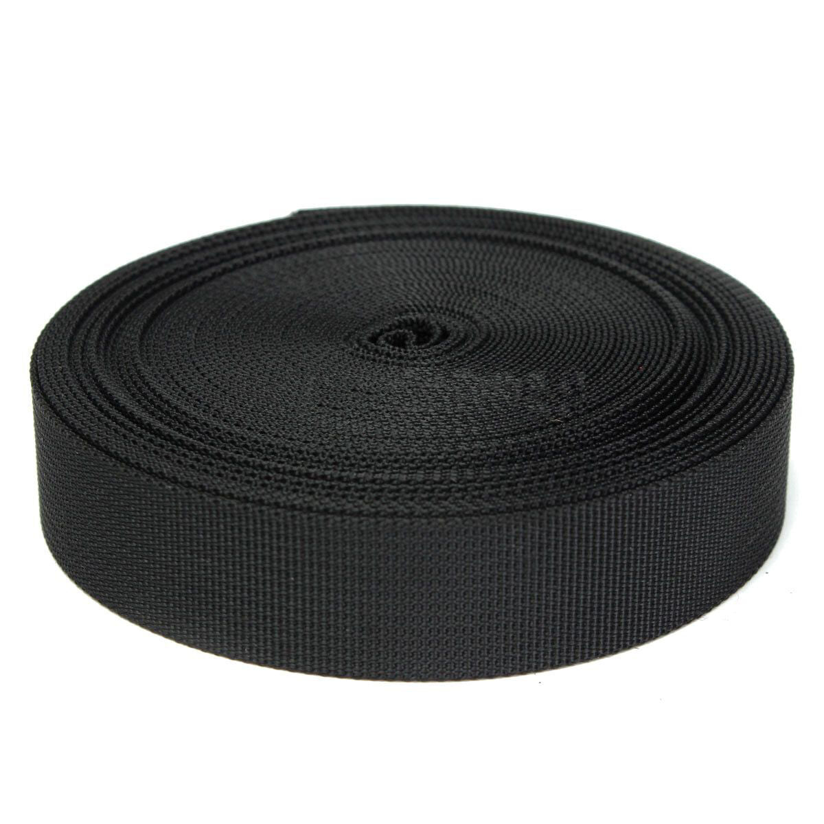 1inch 25mm  Wide Black Nylon Heavy Webbing Strap Thick Knapsack Belt 10m
