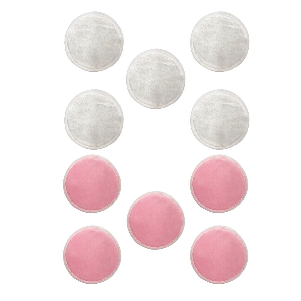 10Pcs 8cm Round Reusable Makeup Remover Pads, Soft Facial Cleaning Pad, Skin