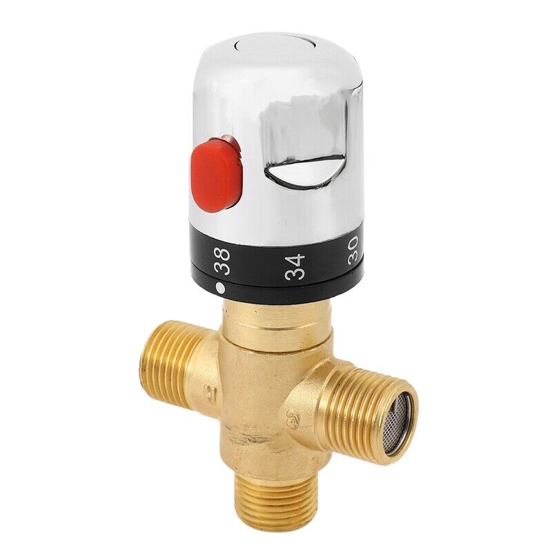 Pipe Thermostat Faucet Thermostatic Mixing Valve Bathroom Water Temperature CoN7