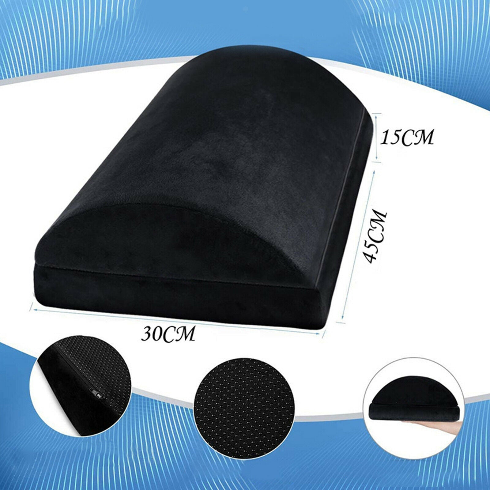 Foot Rest Under Desk Cushion Home Footrest Non Slip Bottom Washable Black
