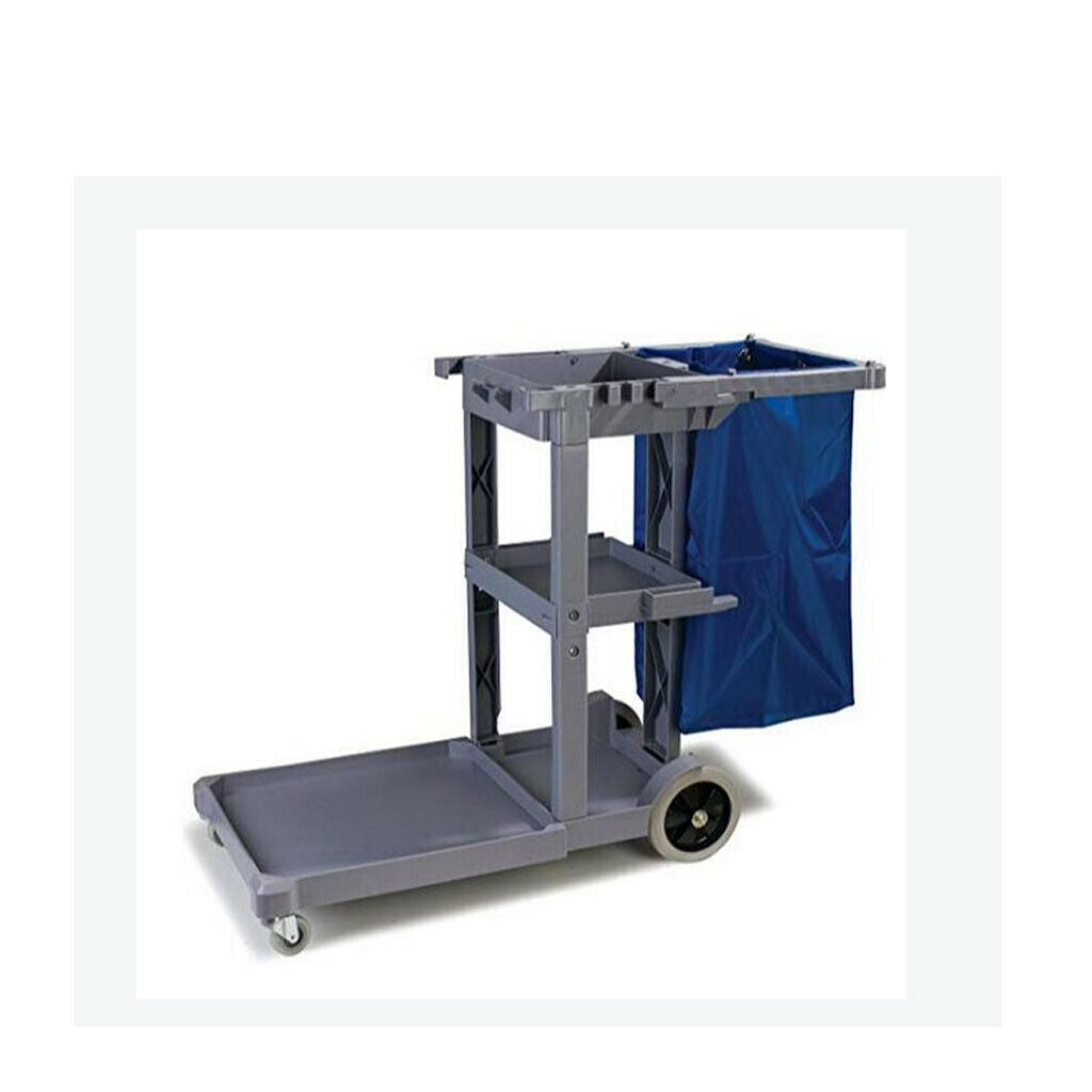 Janitorial Cart Cleaning Tool Waterproof Cart Storage Bag 40x28x69cm Blue