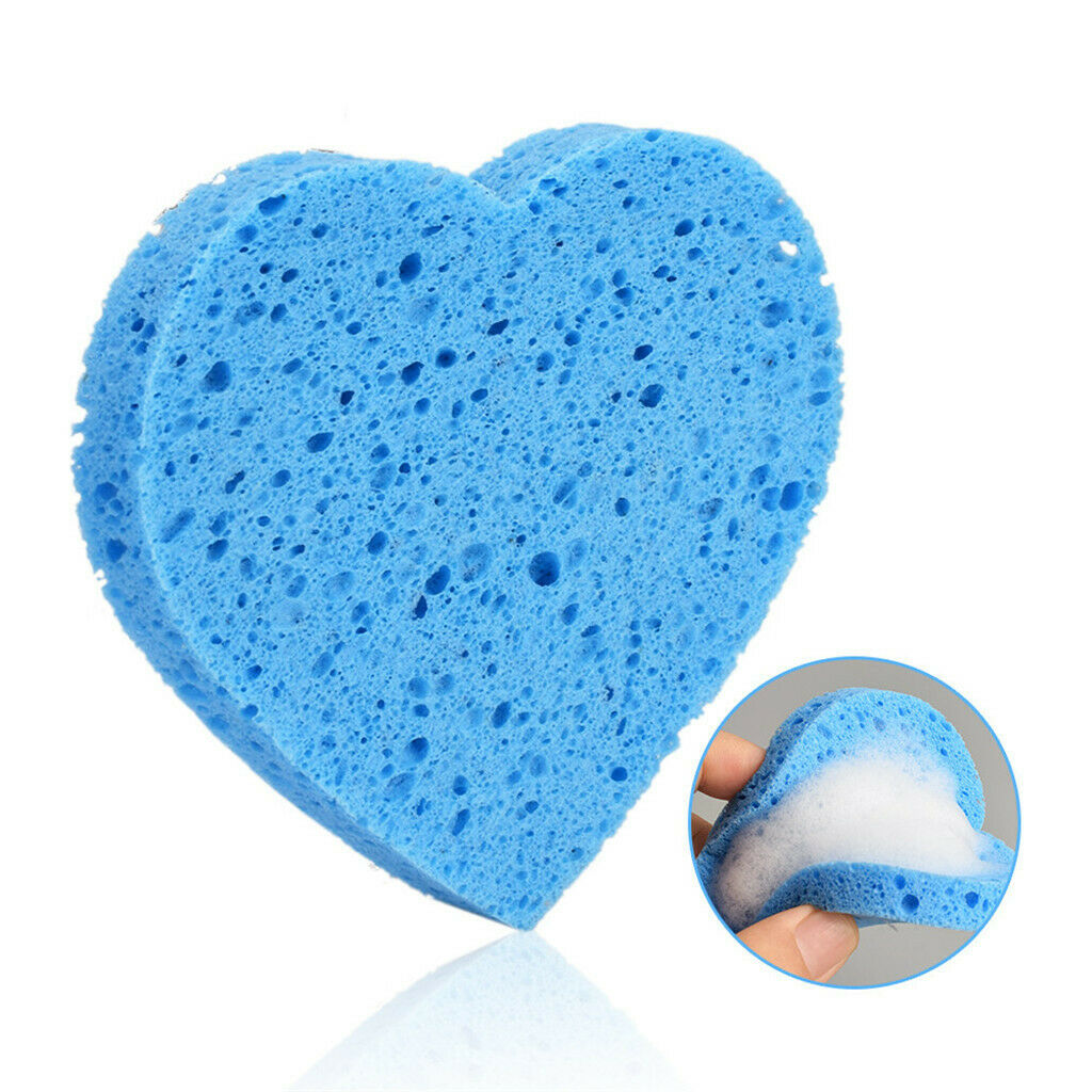 Pack of 20 3'' Heart Shape Compressed Face Sponges Cosmetics Removal Puff