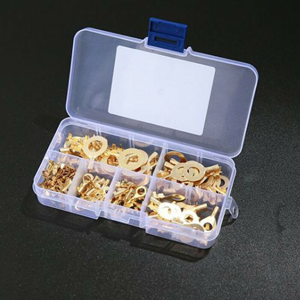 150Pcs Ring Eyes Copper Crimp Terminals Non-insulated Assortment Kit M3/M4/M5/M6