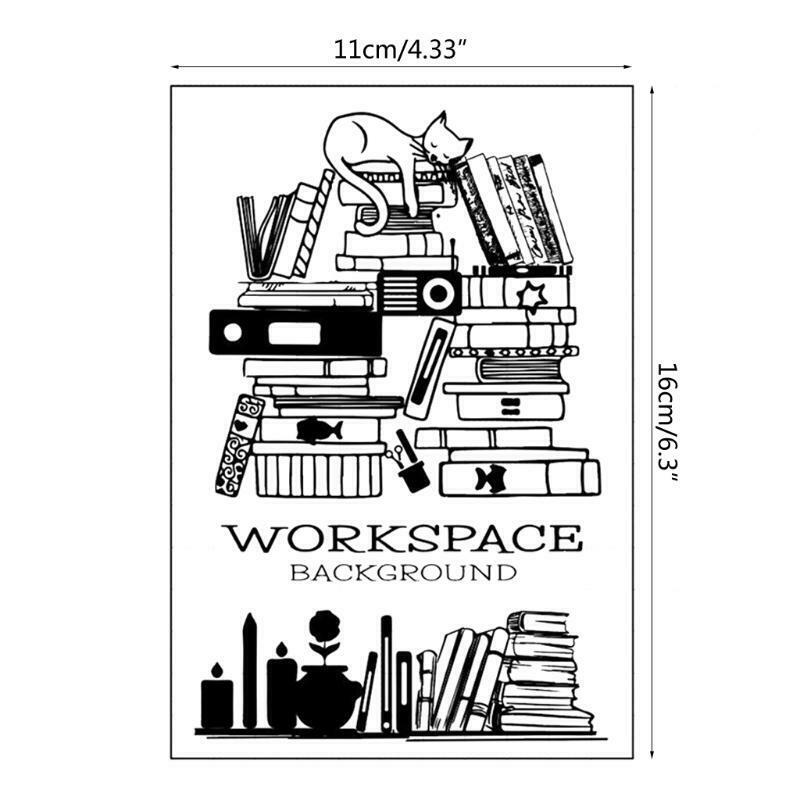 Workspace Background Silicone Clear Seal Stamp DIY Scrapbooking Embossing Photo