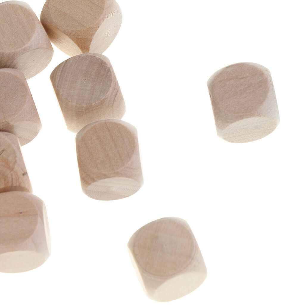 50PCS Blank Wood Game Dice Set Toys 16mm Craft Wooden Blocks For Kids DIY Art