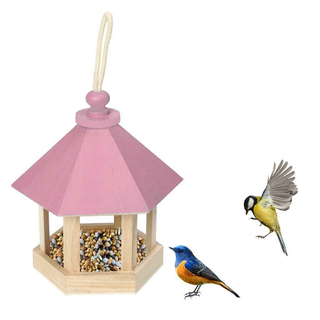 Wild Bird Feeder for Outside, Hanging Bird House Feeder, Hanging Wooden House