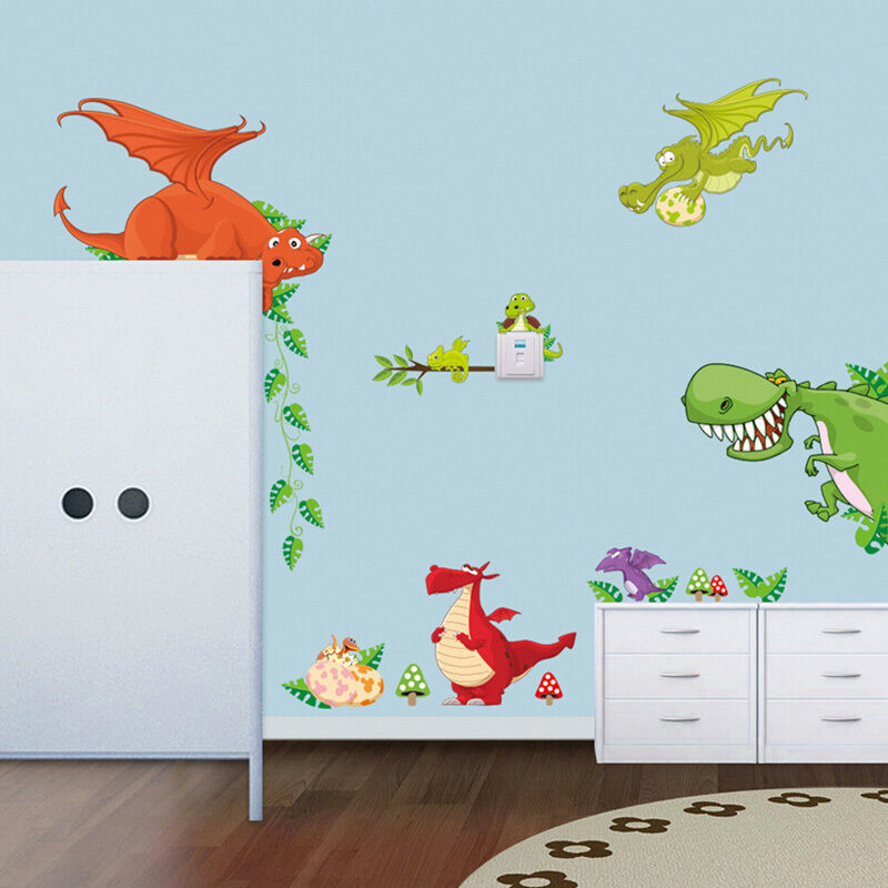 Dinosaur Zoo Wall paper Decals for Kids Baby  Boy Bedroom Wall Sticker_DD