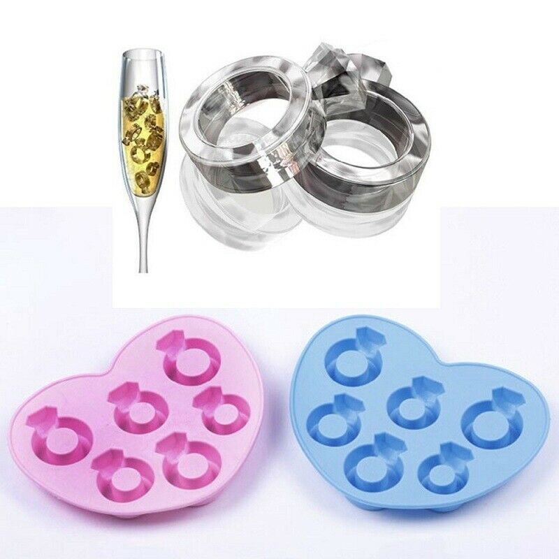 Diamond Ring Ice Cube Tray Silicone Freeze Jelly Pudding Mold Chocolate Mould