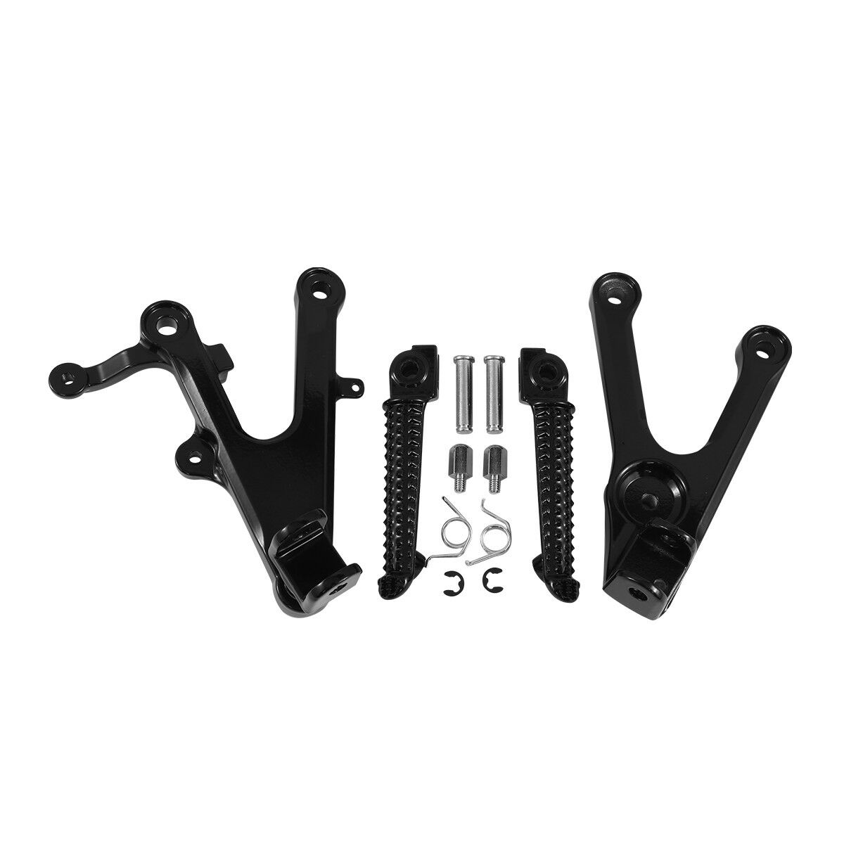 Black Front Footrest Foot Pegs Bracket Set Fit For Yamaha YZF R6 2003-2005 2004