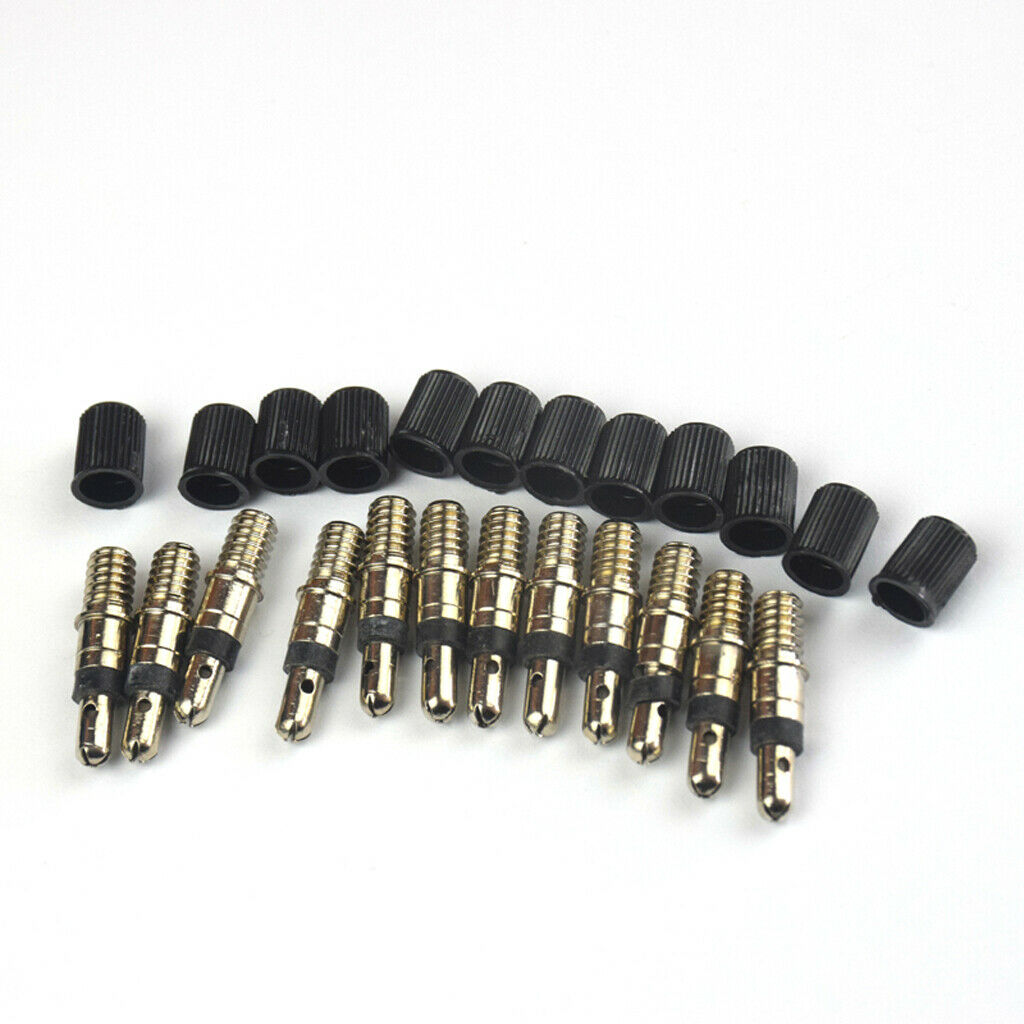 Lots 12 German Valve Core Tire Valve Core with Caps 28mm Biking Accessories
