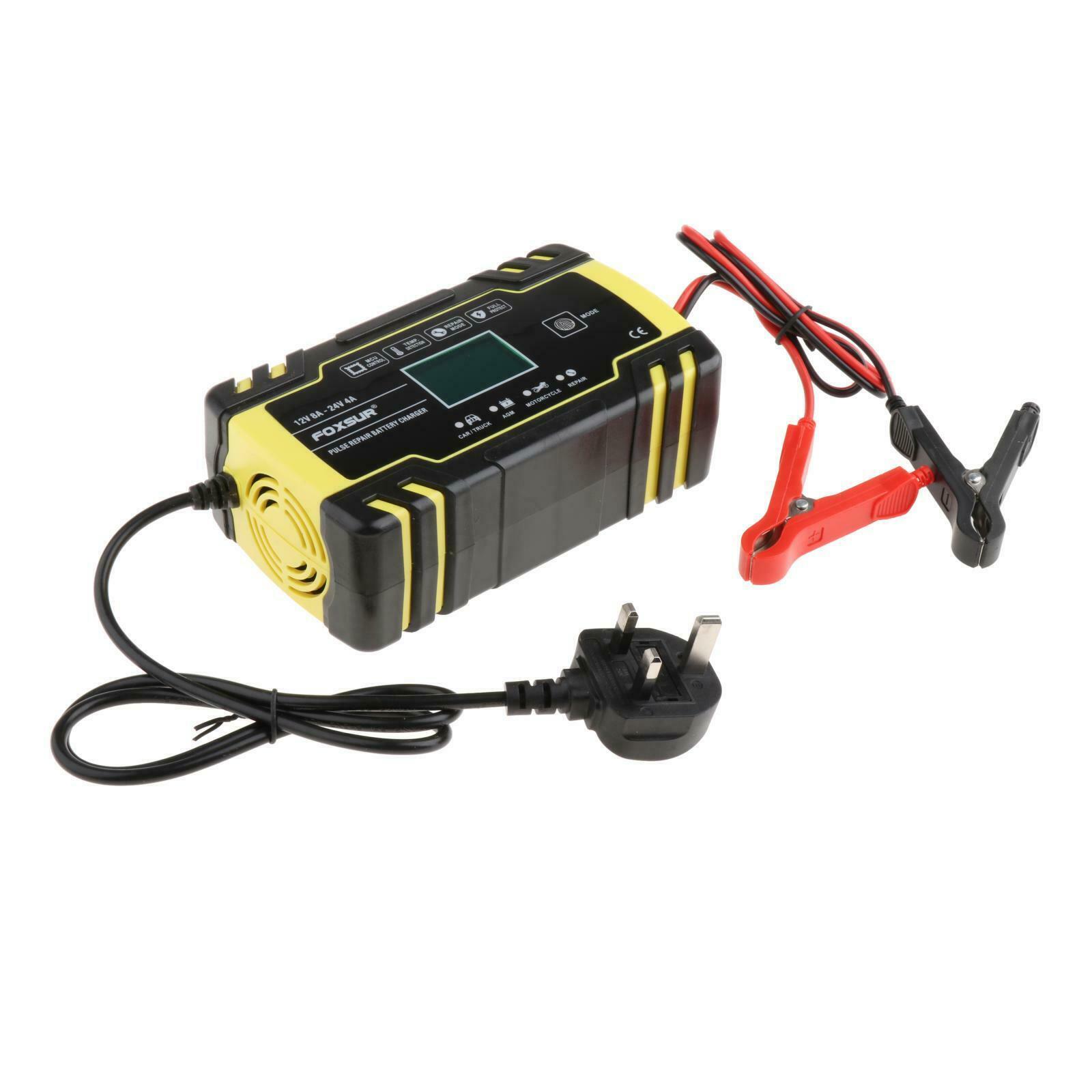 Car Battery Charger 12V 8A Amp Emergency Automatic Motorcycle Charging
