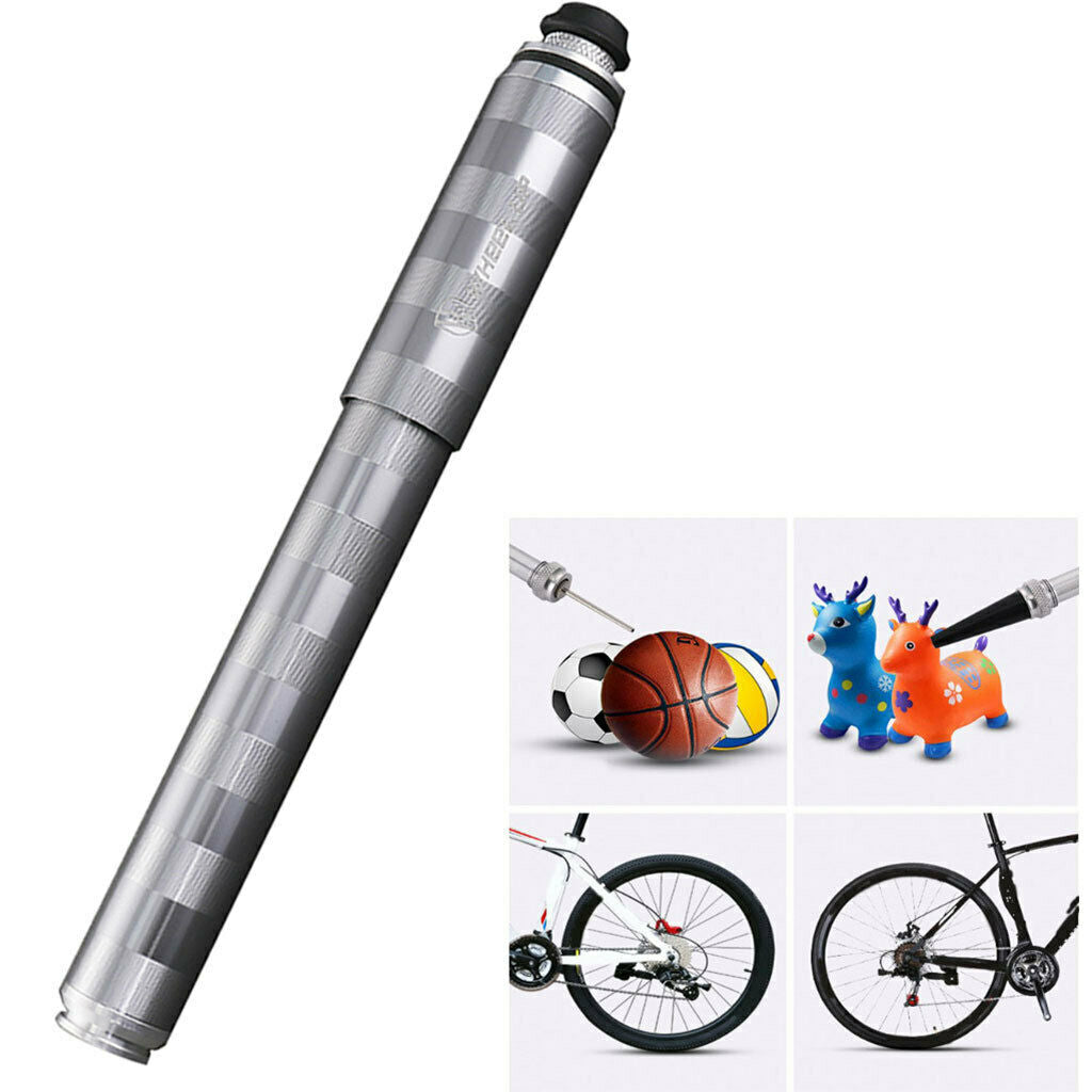 Pro Bike Pump with Gauge fits Presta and Schrader - Mini Bicycle Tire Pump for