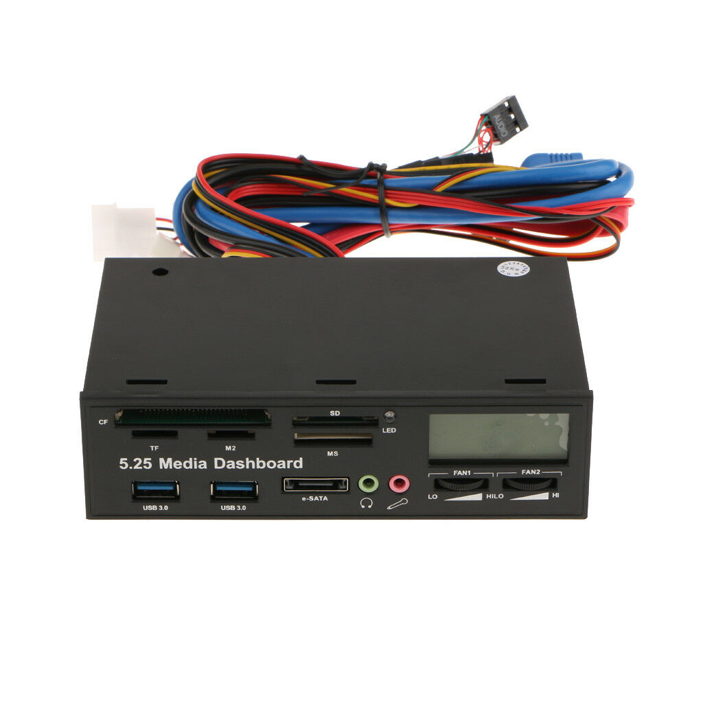 USB3.0 Mic/Audio Port All in One 5.25"Internal Front Panel Card Reader PC