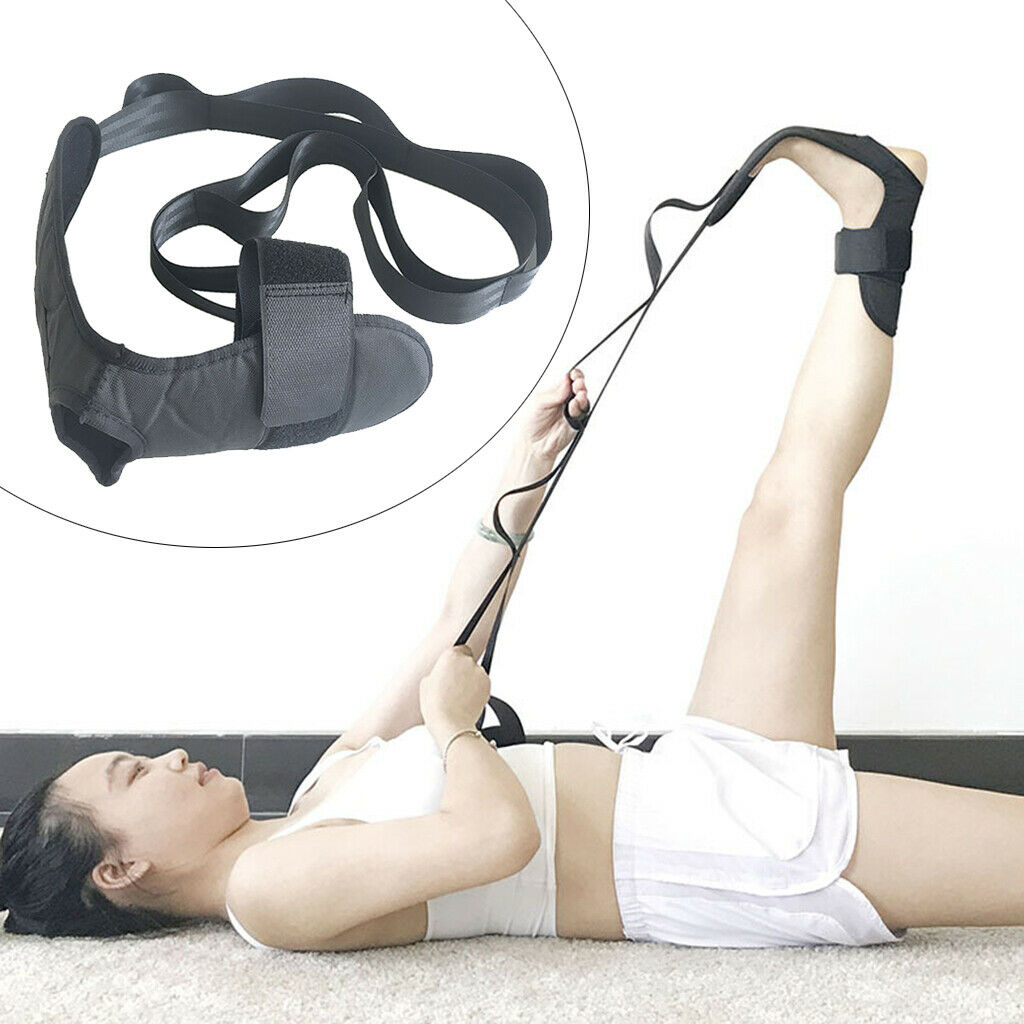 Durable Yoga Stretching Band Yoga Pilates Stretch Belt Exercising Legs Black