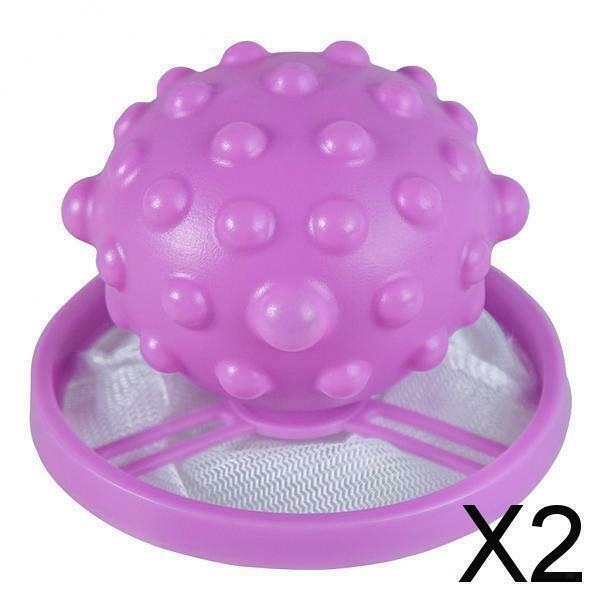 2X Reusable Floating Pet Fur Catcher Laundry Lint Pet Hair Remover C-Purple