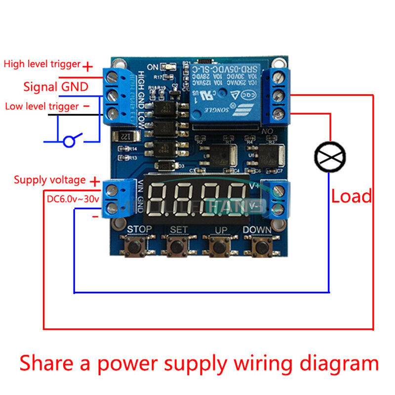 6-30V 1-Channel Relay Module Durable Trigger Delay Cycle Timer Circuit Switch
