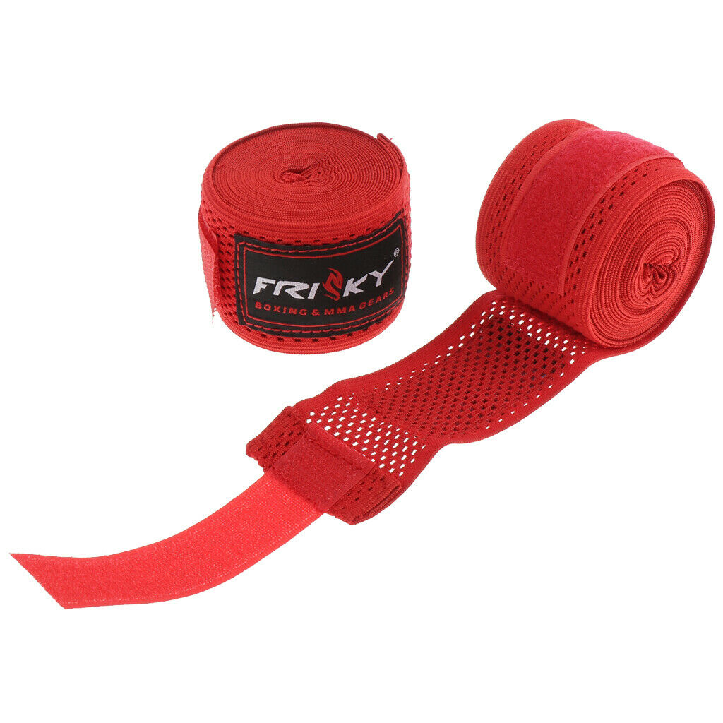 Boxing Fist Wraps Bandages Hand Protector Inner Gloves Elastic Strap Red