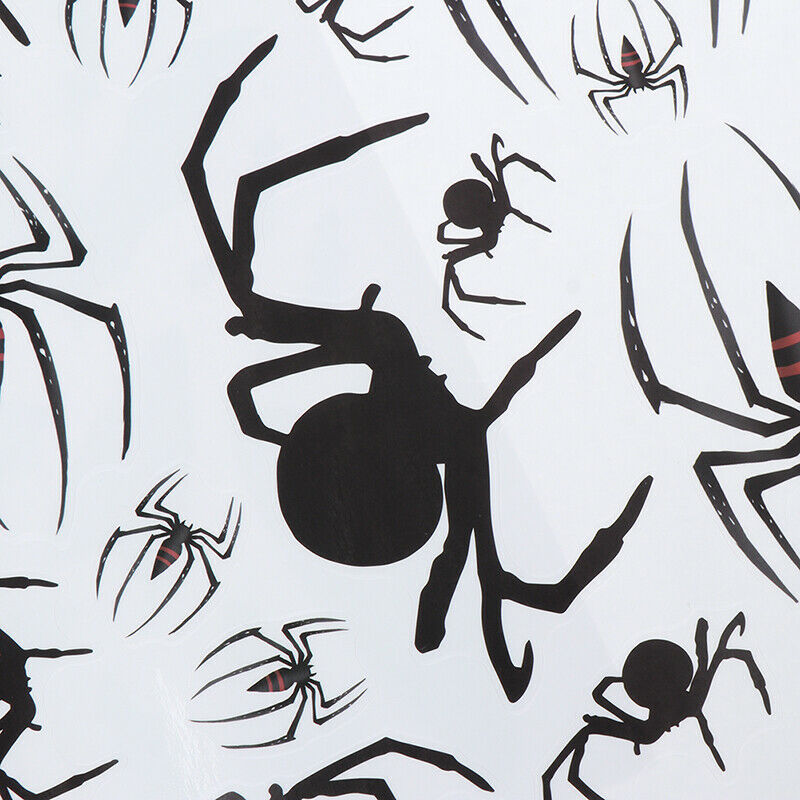 113 Pcs/set Halloween Black Spider Bat Window Cling Stickers Party Decora.l8