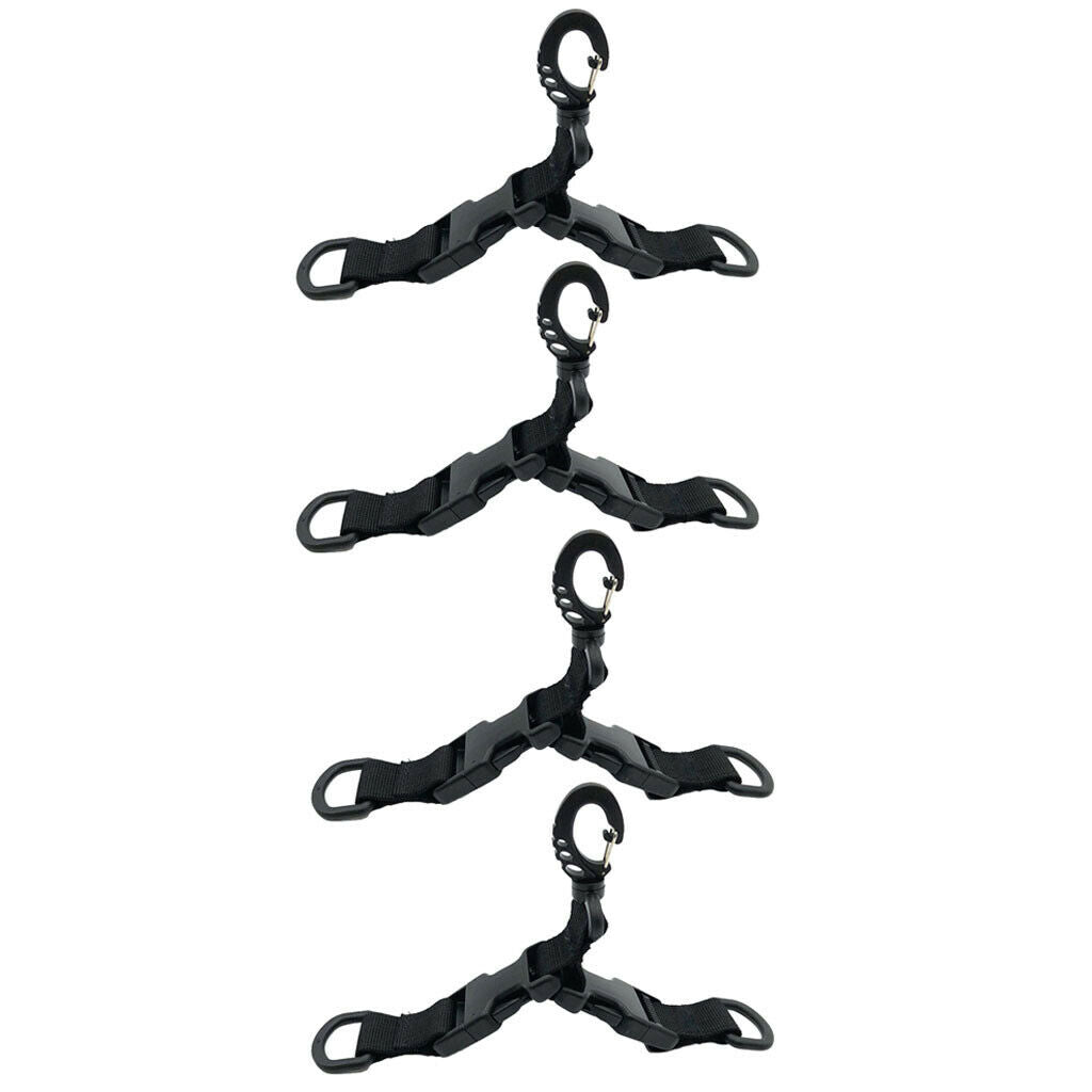 4Pcs Webbing Buckle Quick Release Belt Hook Strap Carabiner Attachment