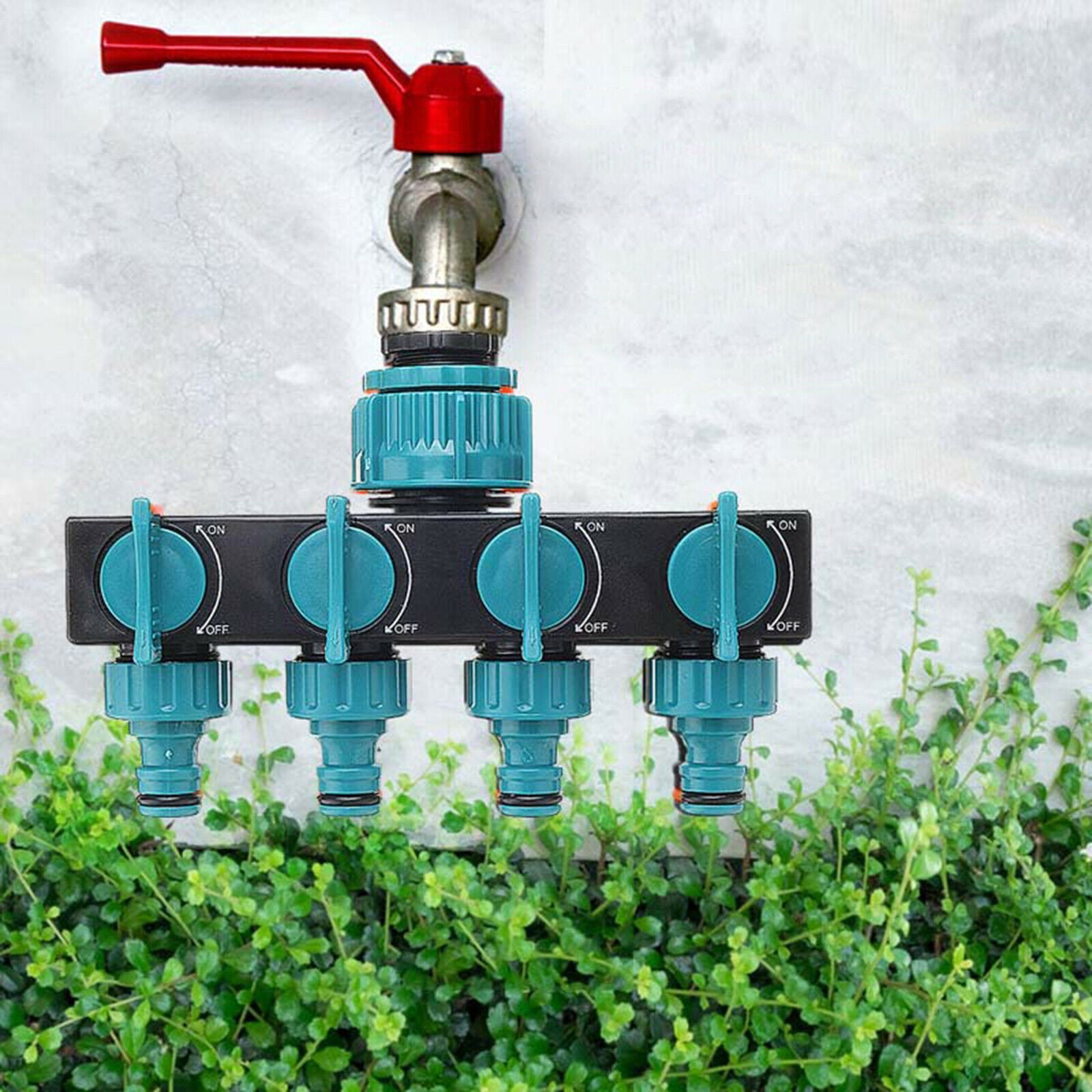 3/4" 4 Way Hose Splitter for Garden Lawn Pipe Connector Irrigation Watering