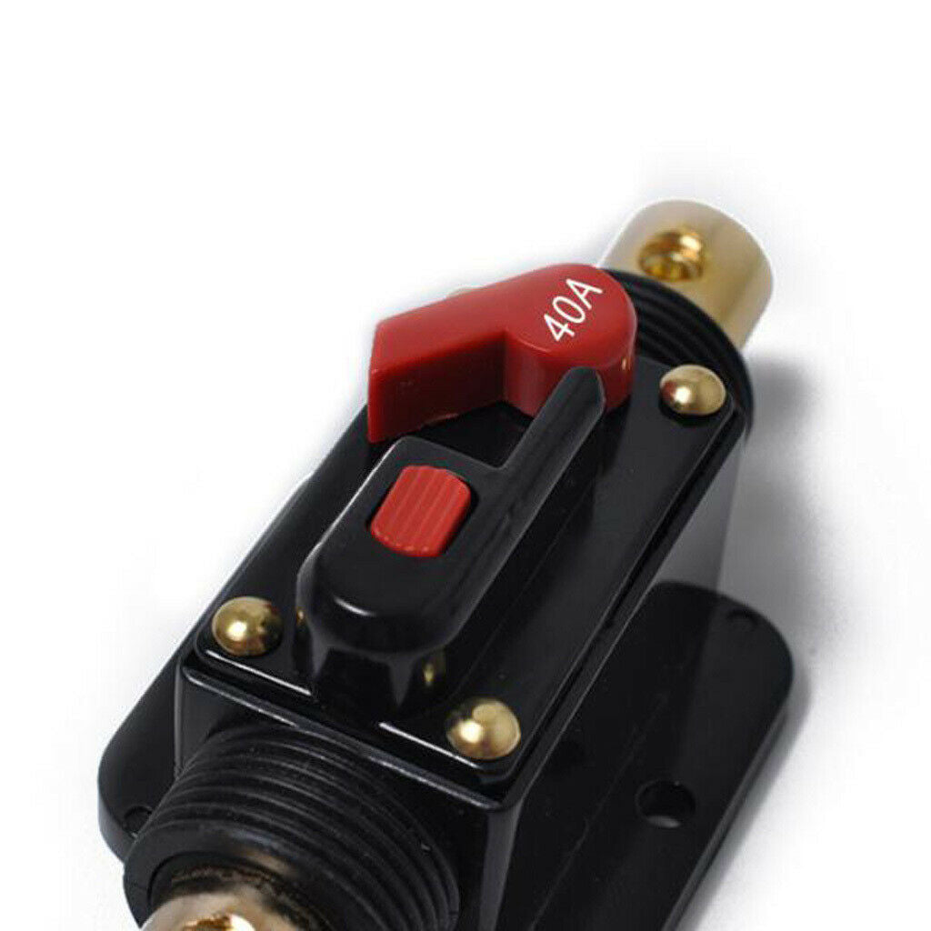 12/48V Car Audio Circuit Breaker Protection Fuse Holder 4-8 AWG Wire 40A