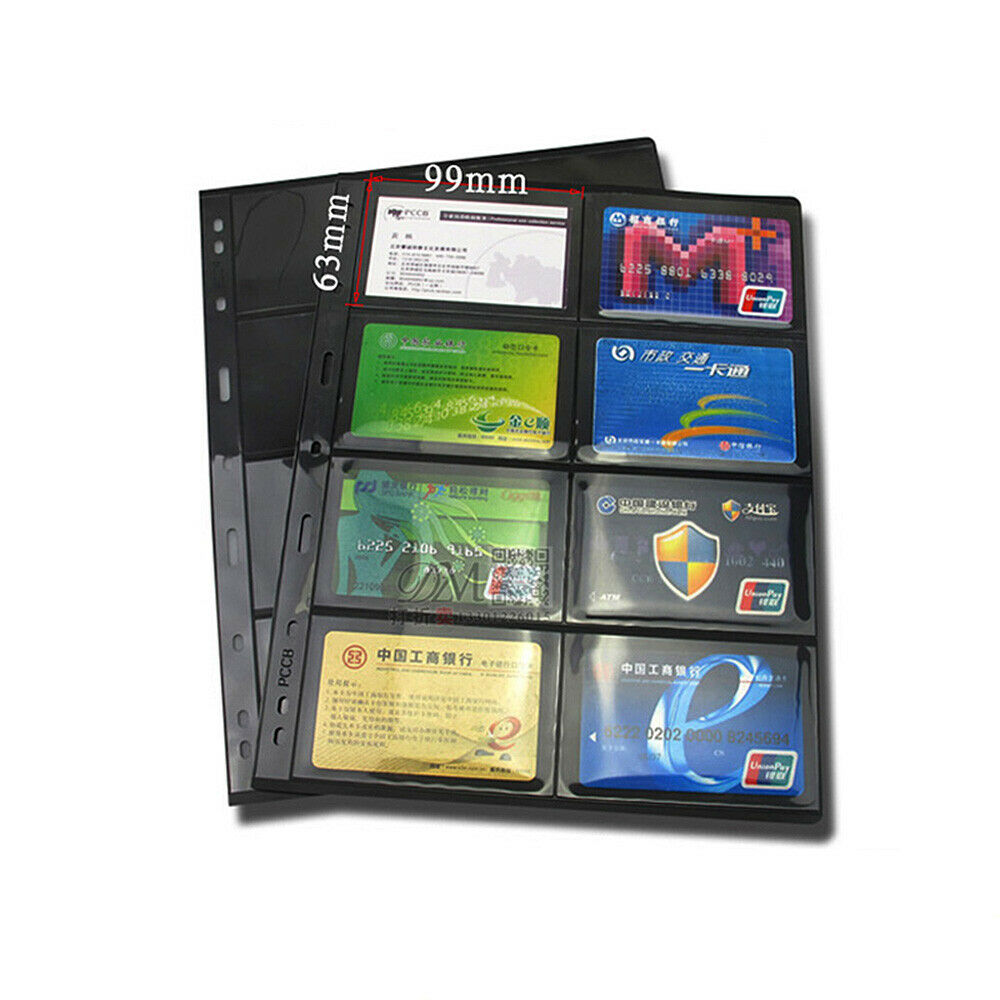 5Pcs 8 Grid Clear Double Sided Stamp Album Pages Coin Collection Storage Holder