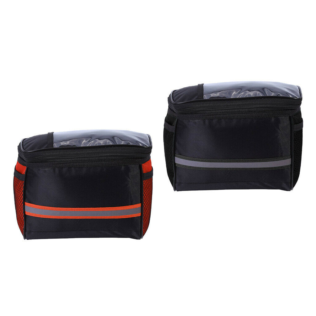 2Pcs Bike Handlebar Bag Bicycle Front Frame Pouch Pack Basket Removable