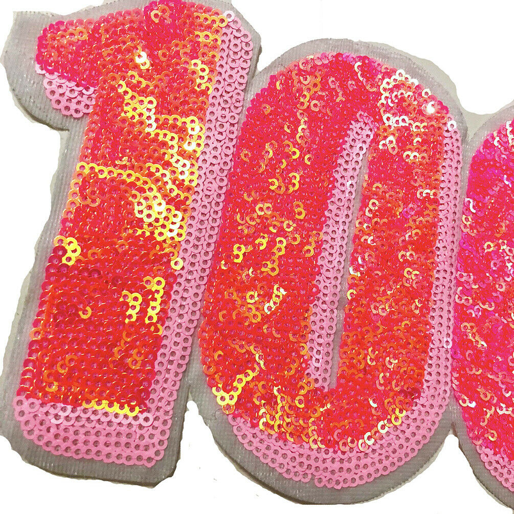 100% Sequins Cloth Patches Sew on Iron on Applique Clothing DIY Badge Decor