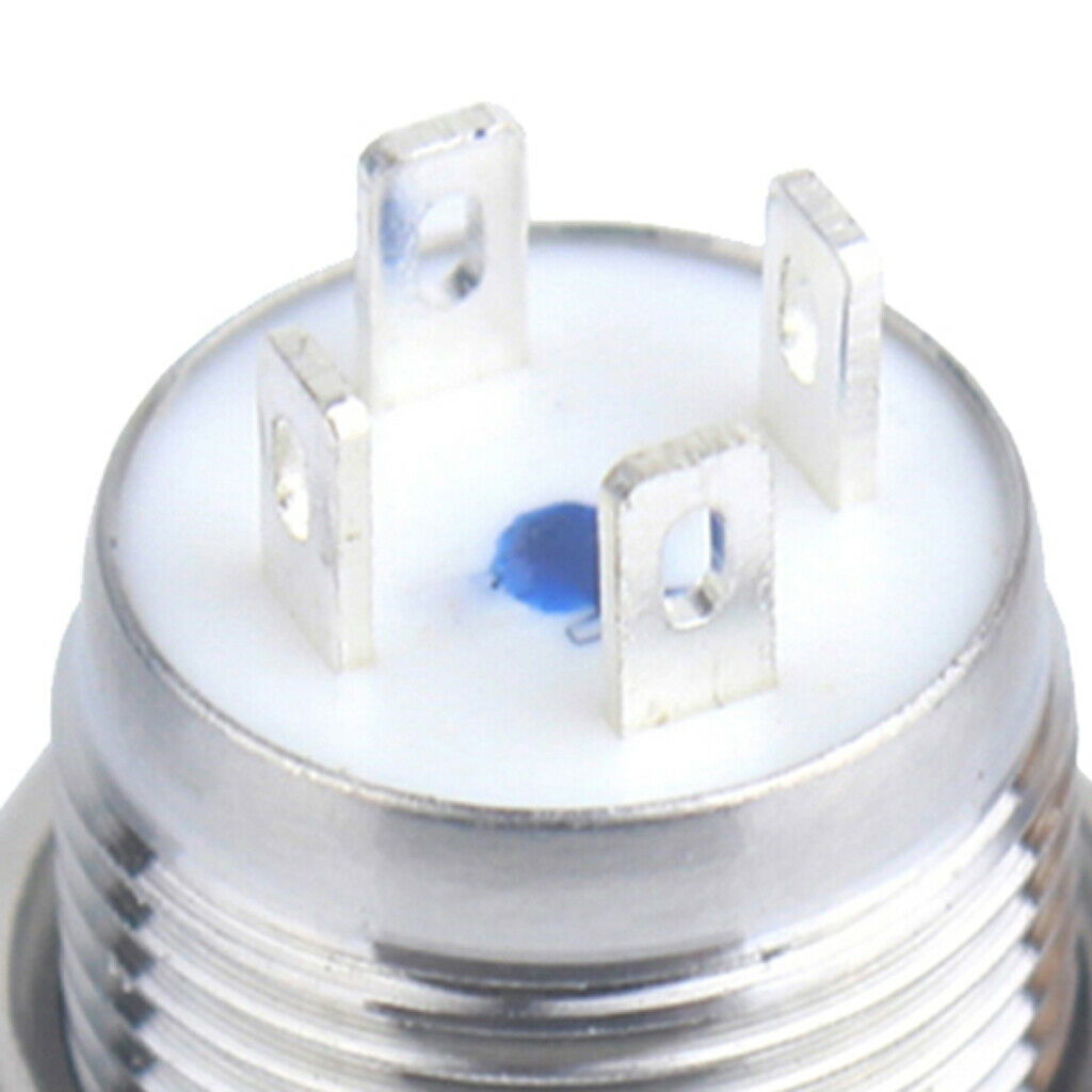 12mm 12V Resetable Self-Reset Push Button Switch Blue LED
