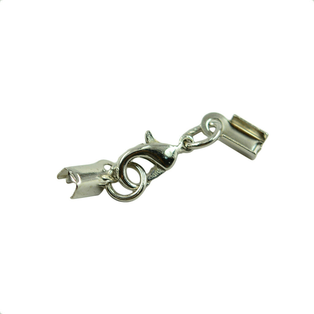 24 Sets Cord End Crimp Caps For Jewelry Necklace Bracelet with Lobster Clasp
