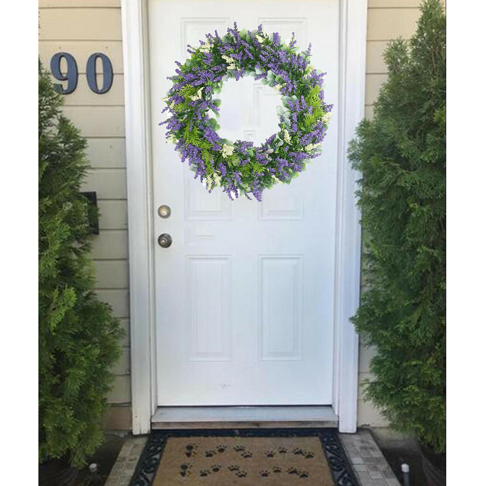 16'' Artificial Lavender Wreath Garland Round Party Wall Hanging Wreaths