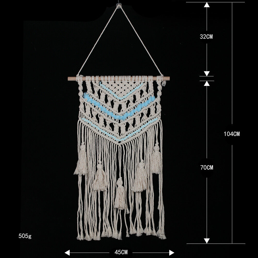 Blue Handmade Macrame Wall Hanging- Woven Wall Art- Macrame Tapestry-Boho Wall D