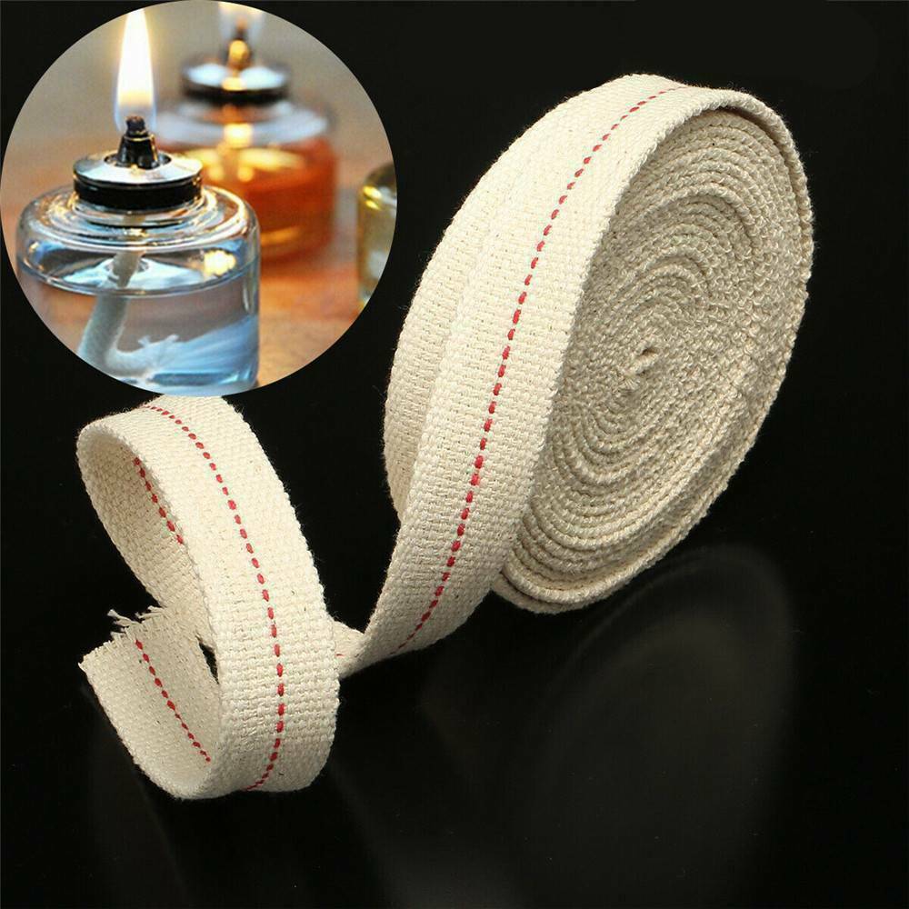 1 Roll White 3.3ft 3/4' Flat Cotton Oil Lamp Wick For Oil Lamps and Lanterns NEW