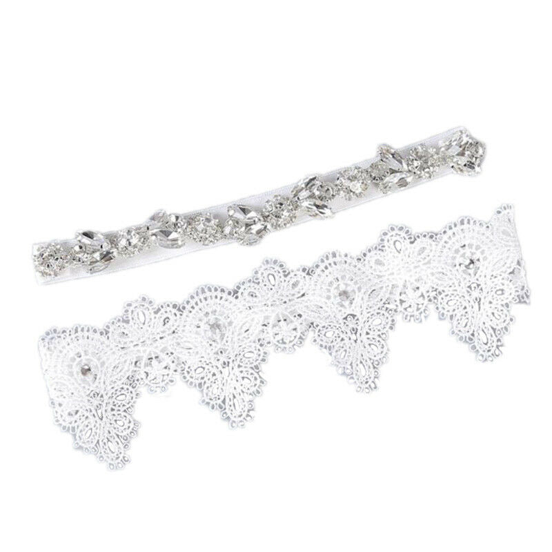 Women Rhinestone Lace Leg Wedding Garter Thigh Ring Belt Bridal Accessories P DD