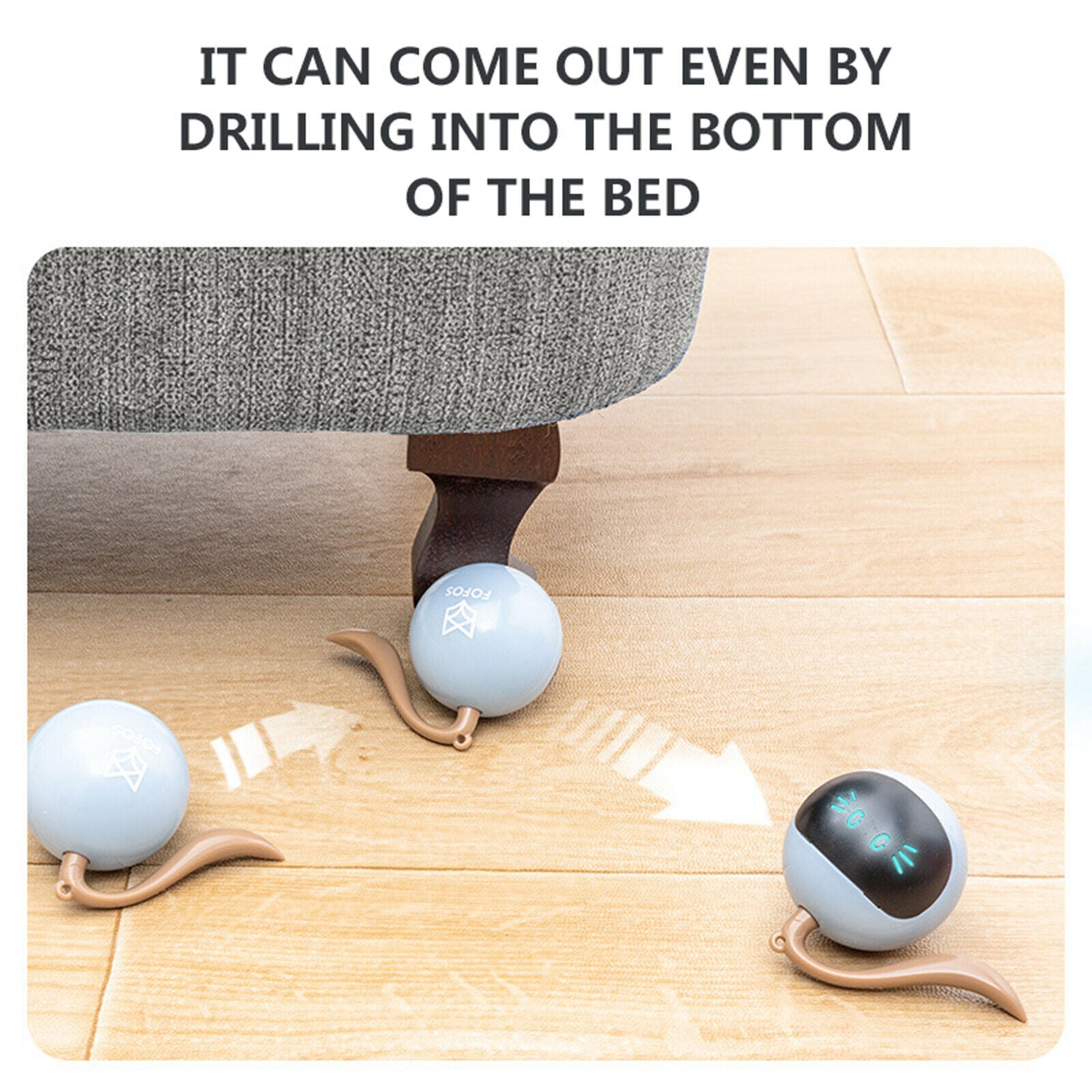 Interactive Cat Ball Toys Rechargeable Rolling Kitten Puppy Catch Training